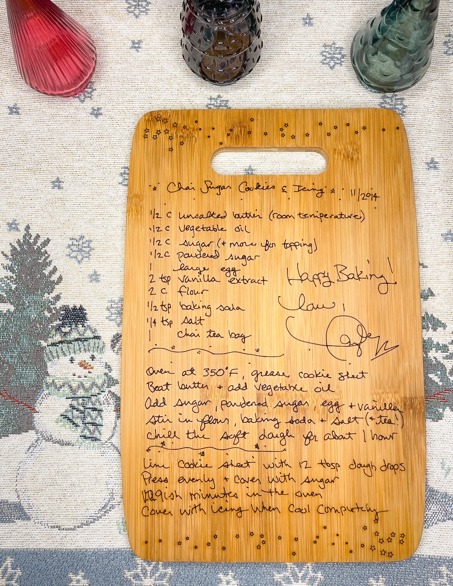 (PRE-ORDER)Tay's Chai Sugar Cookie Recipe Board